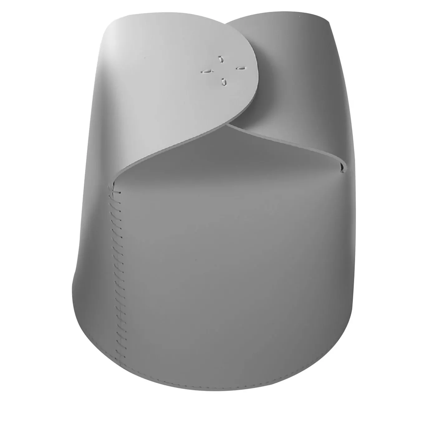 Set di 2 cestini Bloom in pelle grigio chiaro di Viola Tonucci