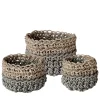 Set di 3 cestini grigi Canapa di Rosanna Contadini