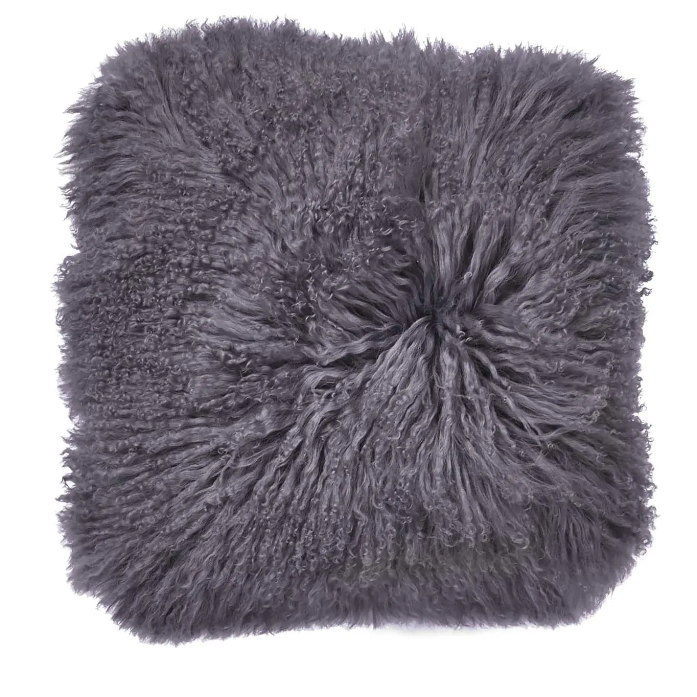 Set di 2 copricuscini pelle Tibet grigio scuro