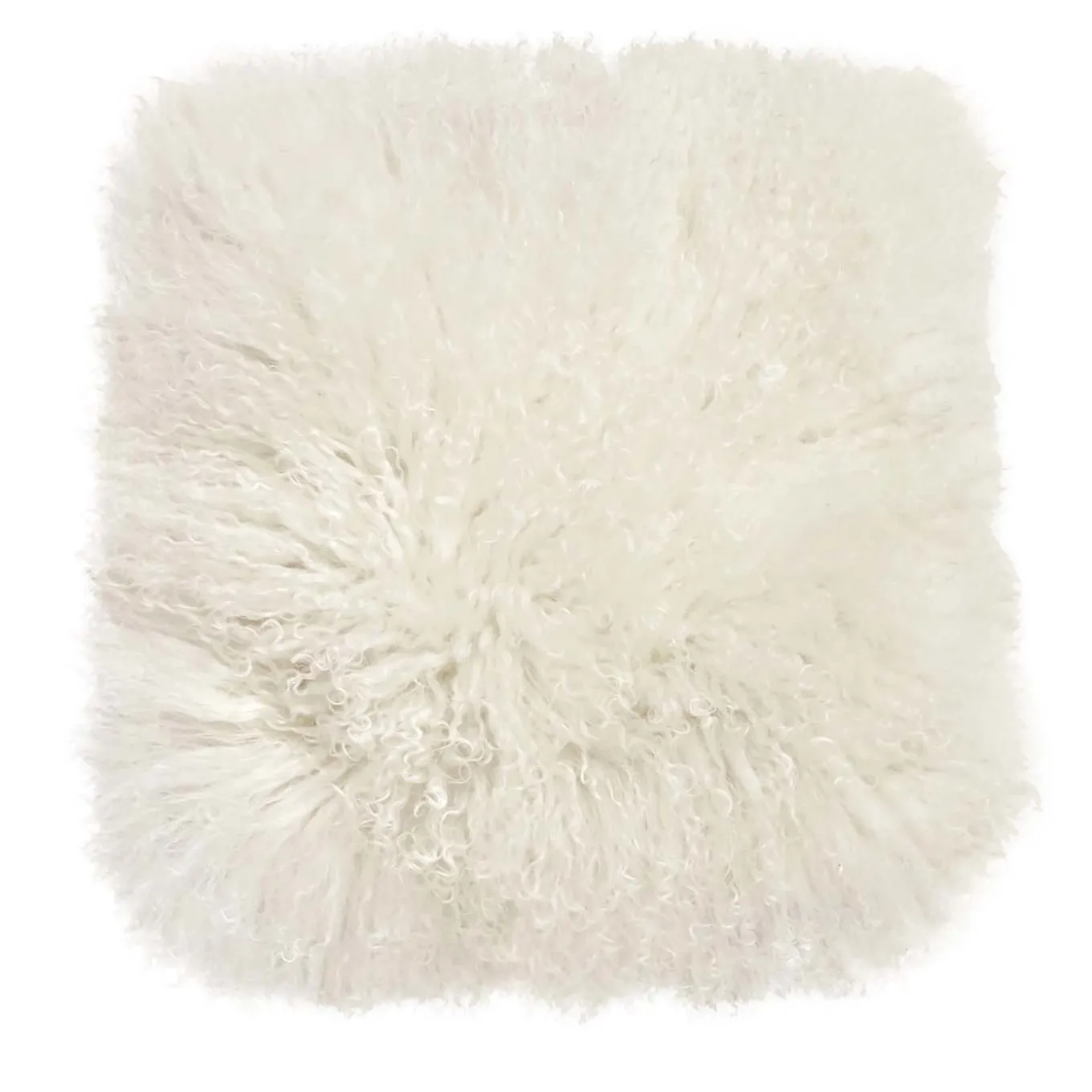 Set di 2 copricuscini pelle Tibet bianco