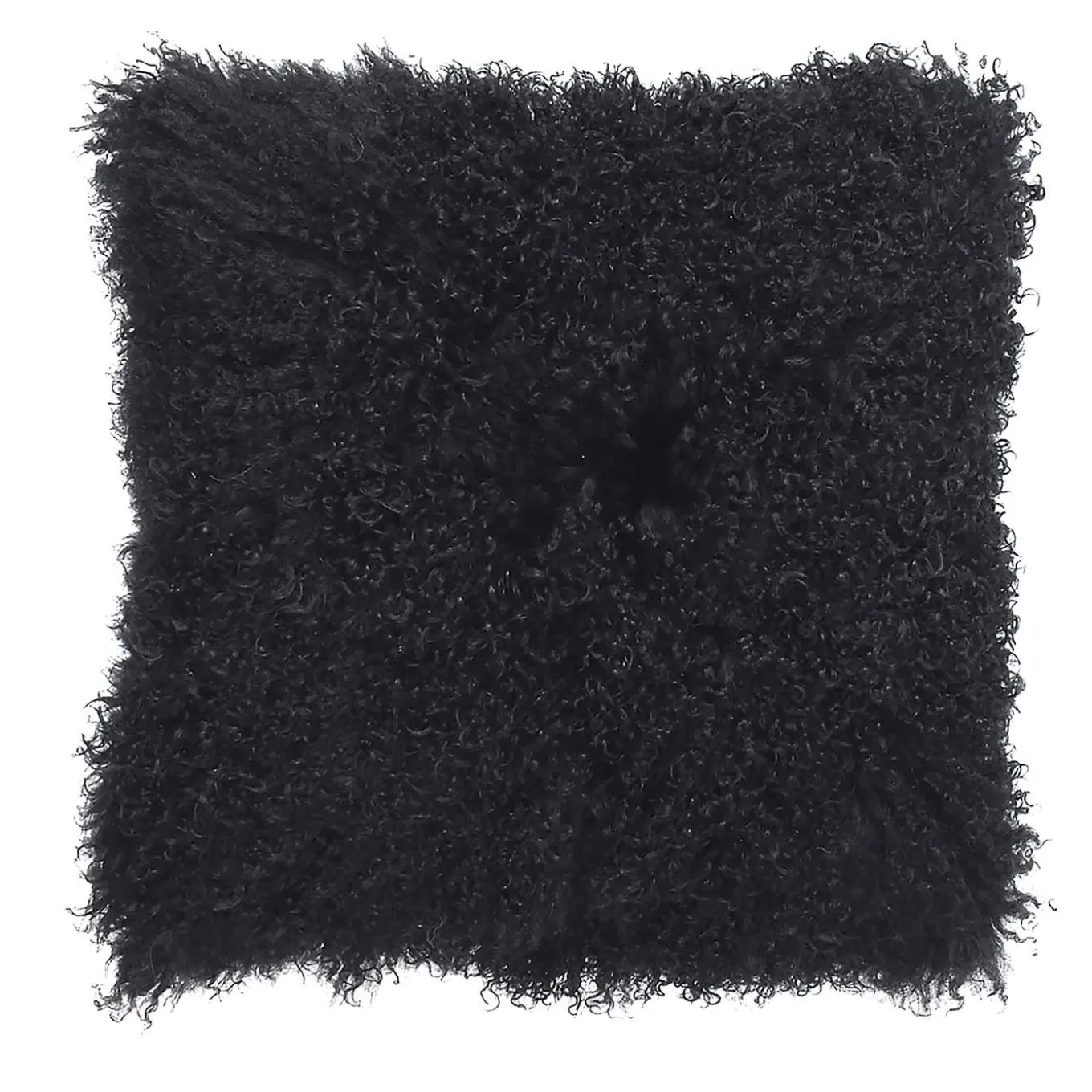 Set di 2 copricuscini pelle Tibet nero
