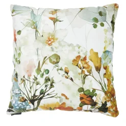 Set di 2 Cuscini Quadrati in Velluto con Motivo Fiori e Foglie