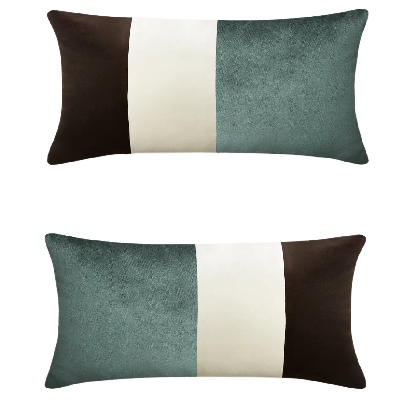 Set di 2 cuscini tripli verde ottico