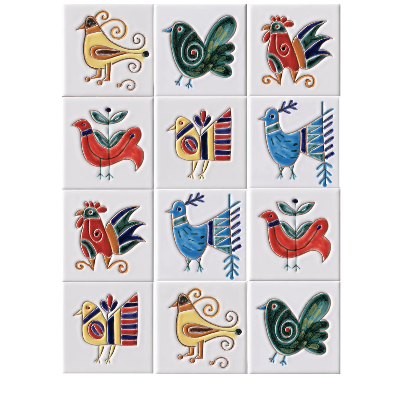 Set di 12 piastrelle I Classici Pavoncelle