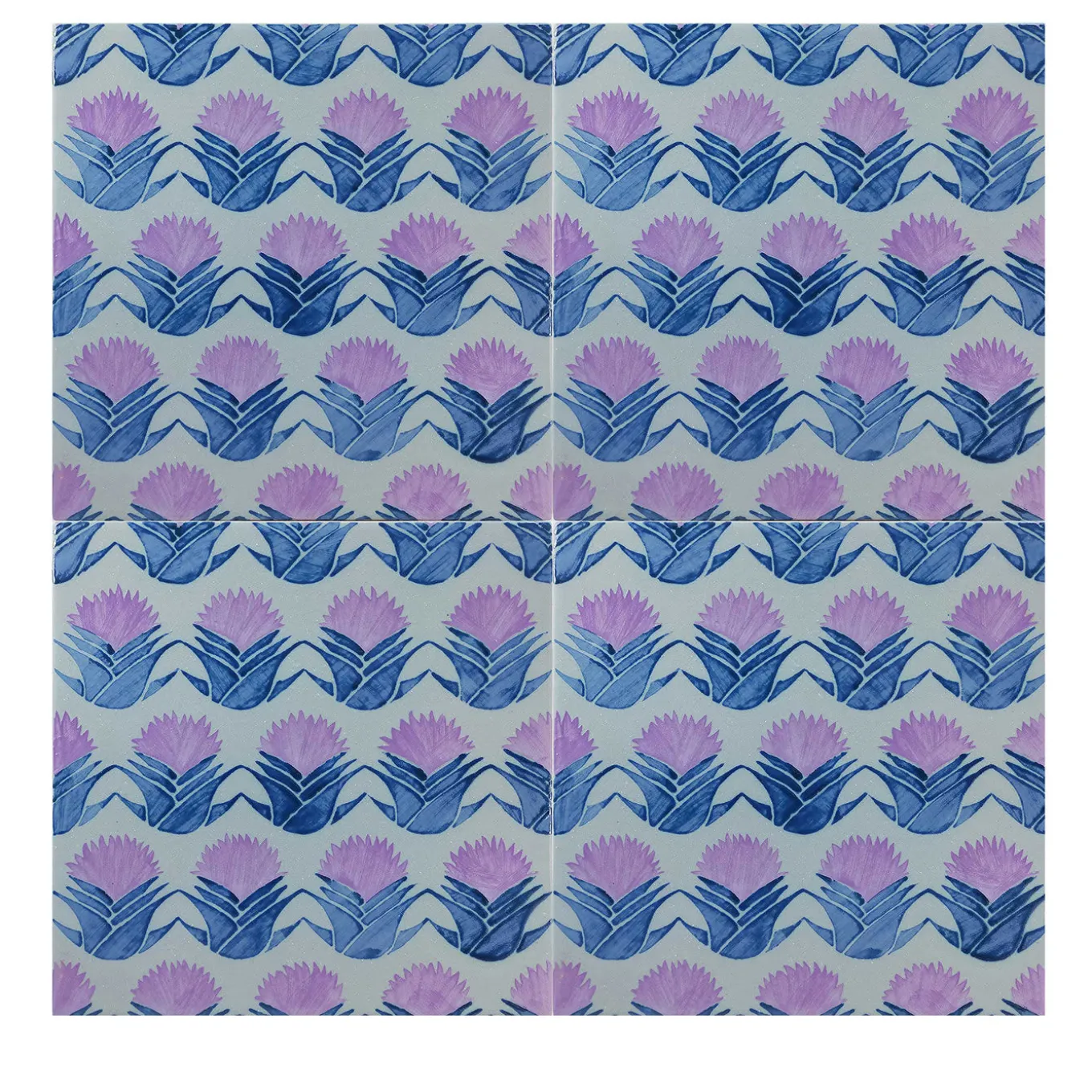 Set di 4 piastrelle Kimeya Cardo Lilac di Vincenzo Messina