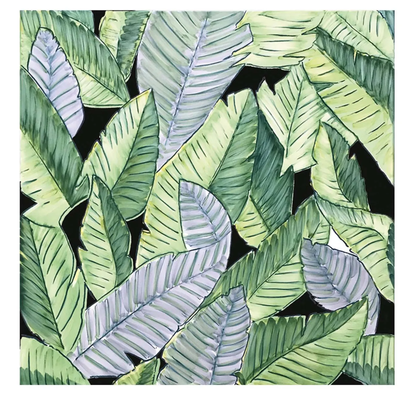 Set di 4 piastrelle nero bosco Collezione Verde Verticale