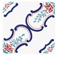 Set di 25 piastrelle Riedizioni Tradizione Tipo Rose Antiche