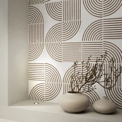 Set di 44 piastrelle Solchi Tattile Angolo Bianco