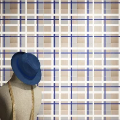 Set Di 25 Piastrelle Tartan Beige Tipo 1