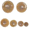 Set di 6 piatti decorativi con piume di pavone giallo