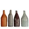 Set di 4 Piccole Bottiglie Decorative in Ceramica Palette Terra