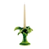 Set di 2 piccoli candelieri a forma di albero di palma dipinti a mano
