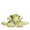Set di 2 portacandele in ceramica a forma di rosa verde