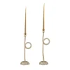 Set di 2 portacandele Knot in vetro di Murano Champagne
