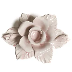 Set di 2 portacandele rosa a forma di rosa