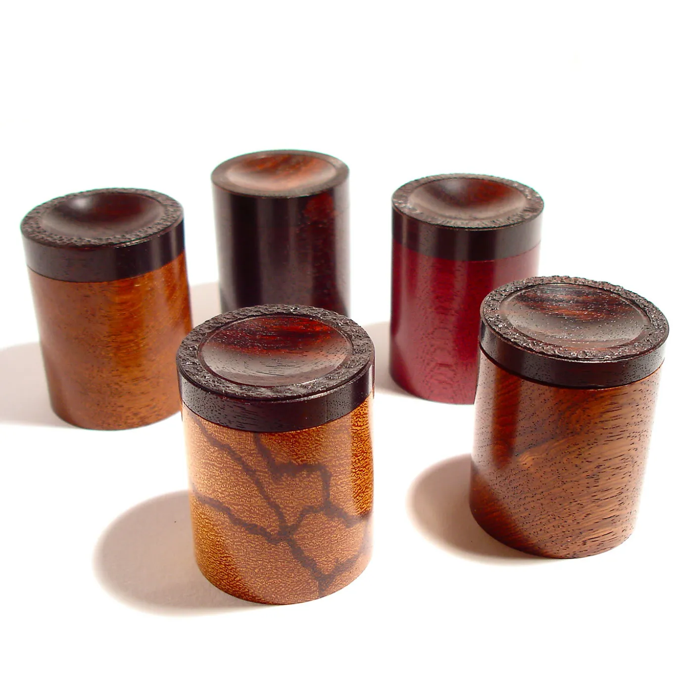 Set di 5 scatole di legno Esotico