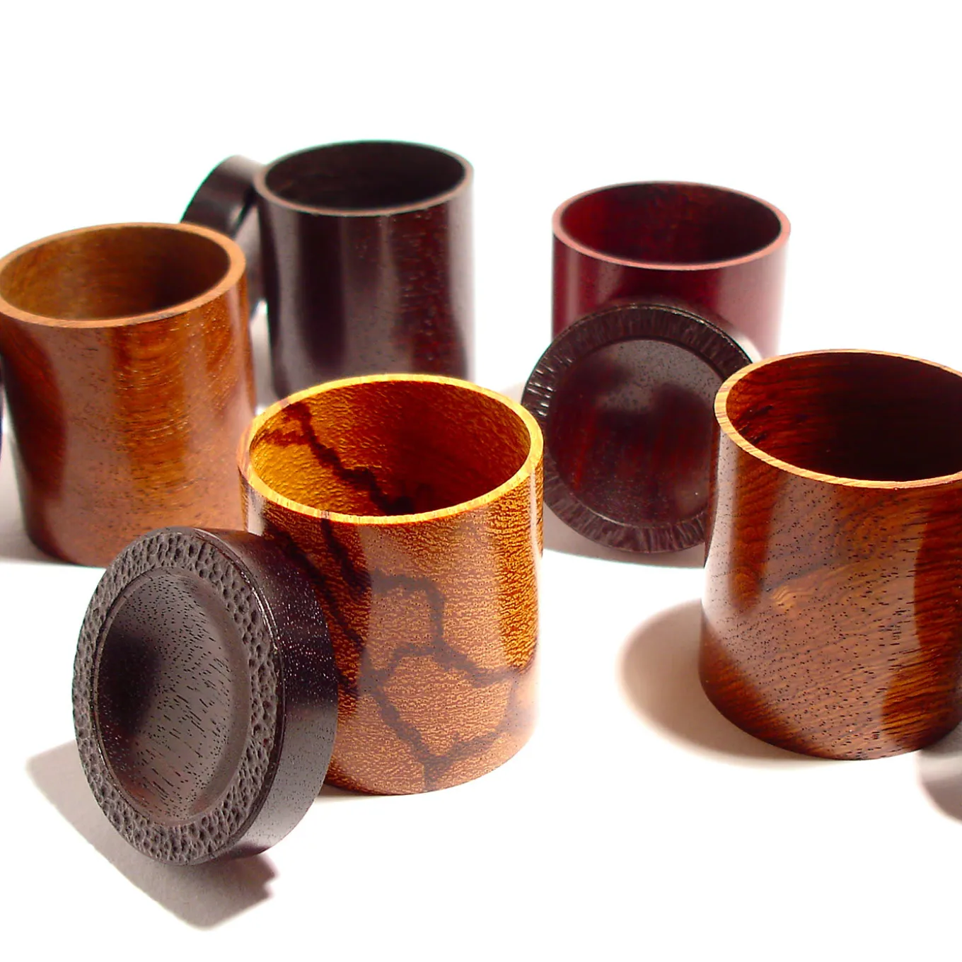 Set di 5 scatole di legno Esotico