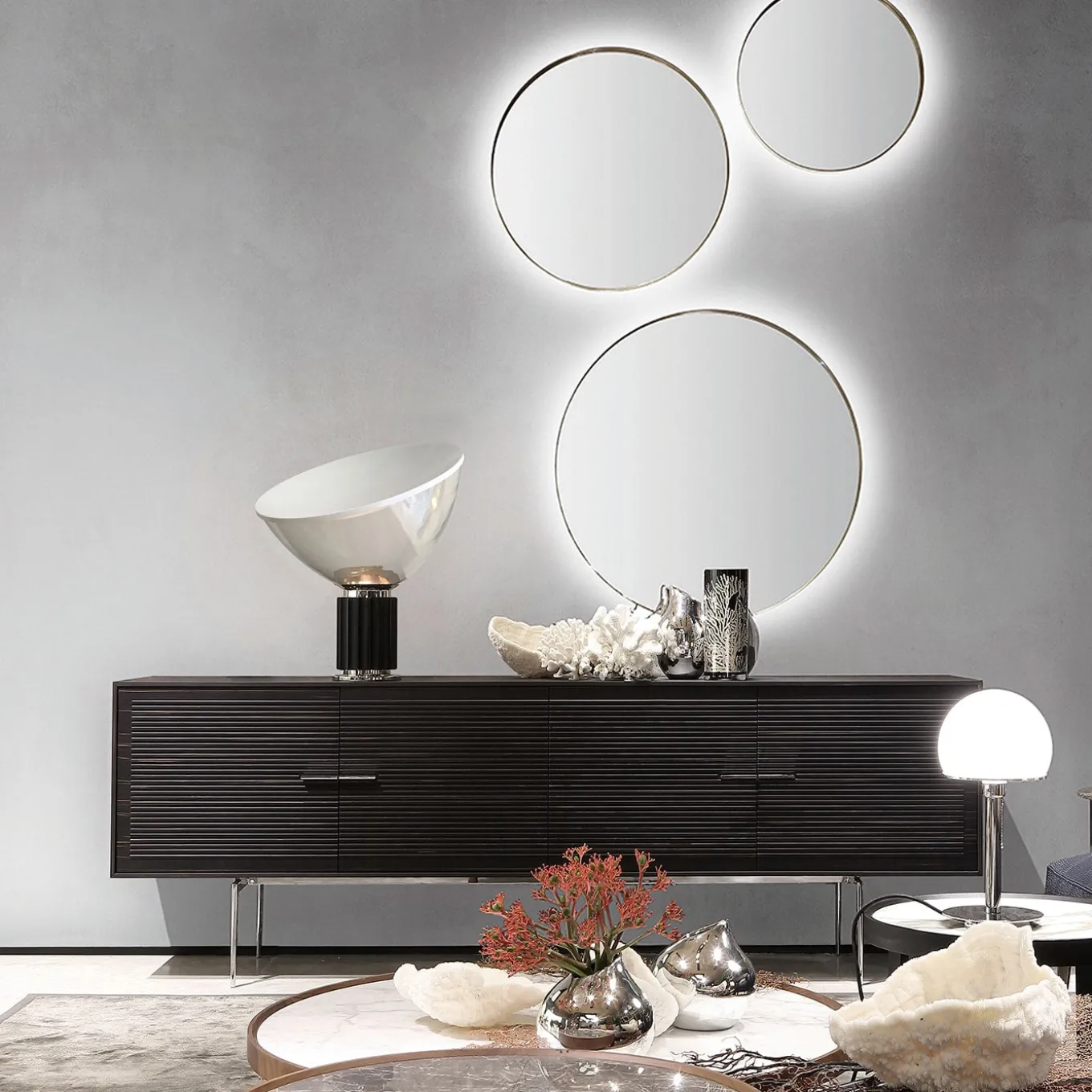 Set di 2 specchi da parete a LED Face To Face di Giuseppe Bavuso
