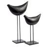 Set di 2 uccelli neri scultura di Aldo Londi