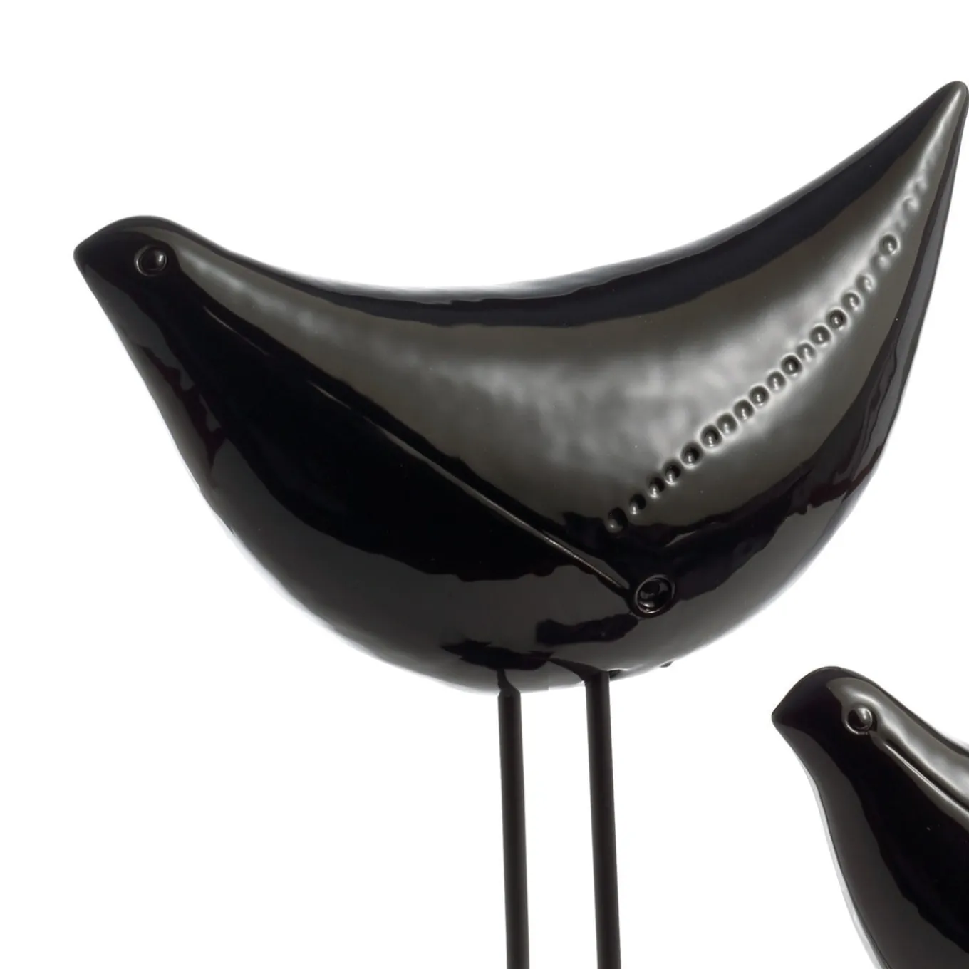 Set di 2 uccelli neri scultura di Aldo Londi