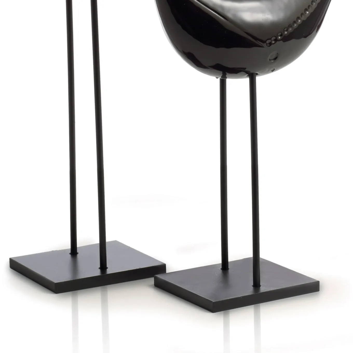 Set di 2 uccelli neri scultura di Aldo Londi