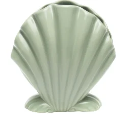 Set di 2 vasi decorativi a forma di conchiglia verde