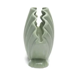 Set di 2 vasi decorativi a forma di conchiglia verde