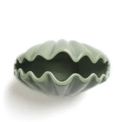 Set di 2 vasi decorativi a forma di conchiglia verde