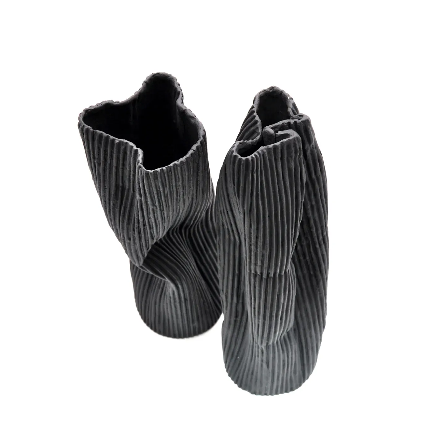 Set di 2 vasi decorativi "Paesaggio 25 Black #1" di Nino Basso