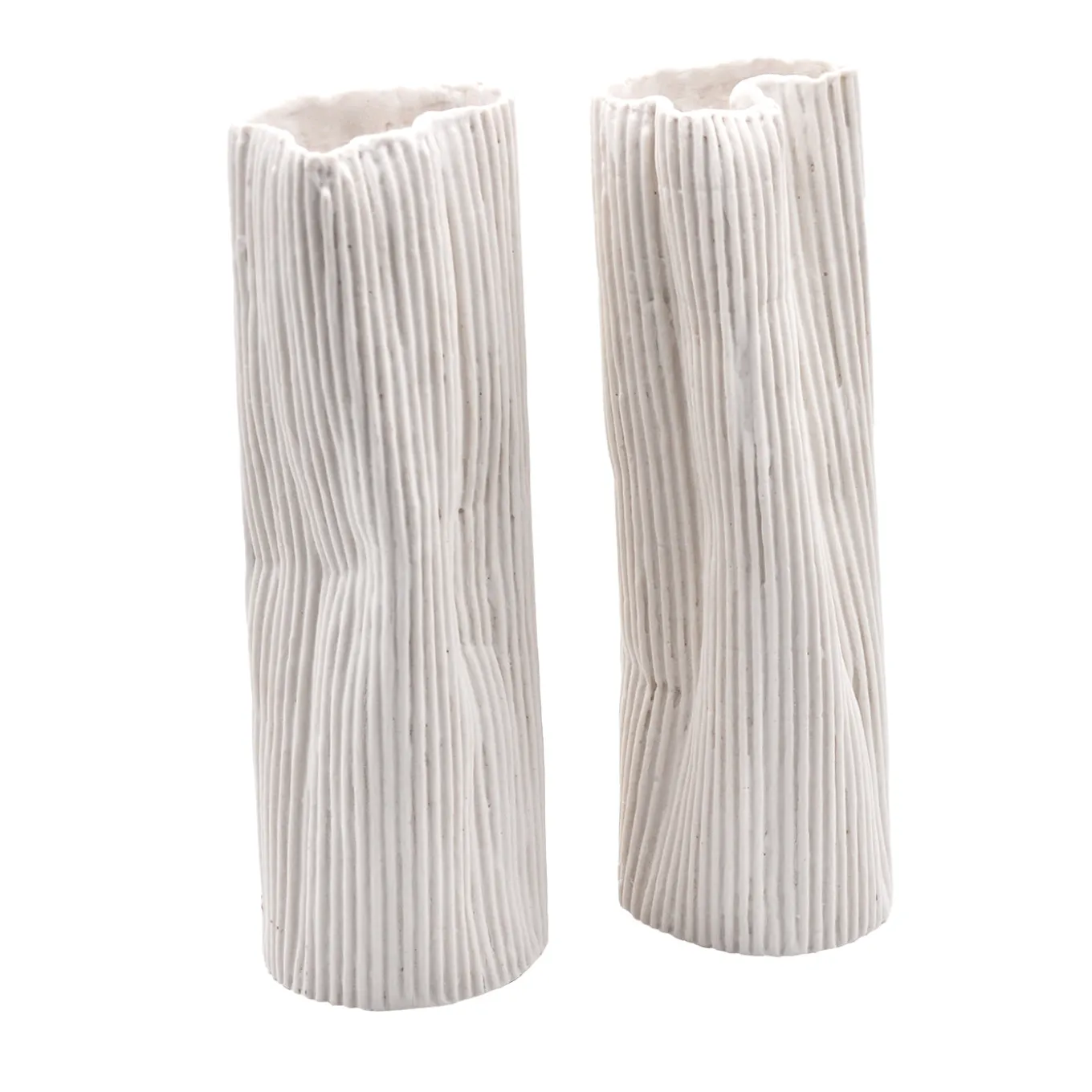 Set di 2 Vasi Decorativi "Paesaggio 19 #3" bianchi di Nino Basso