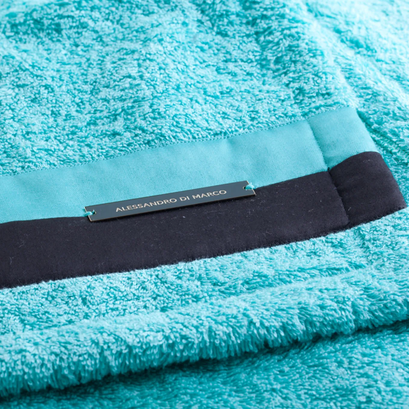 Set di asciugamani da bagno grandi - verde acqua e nero