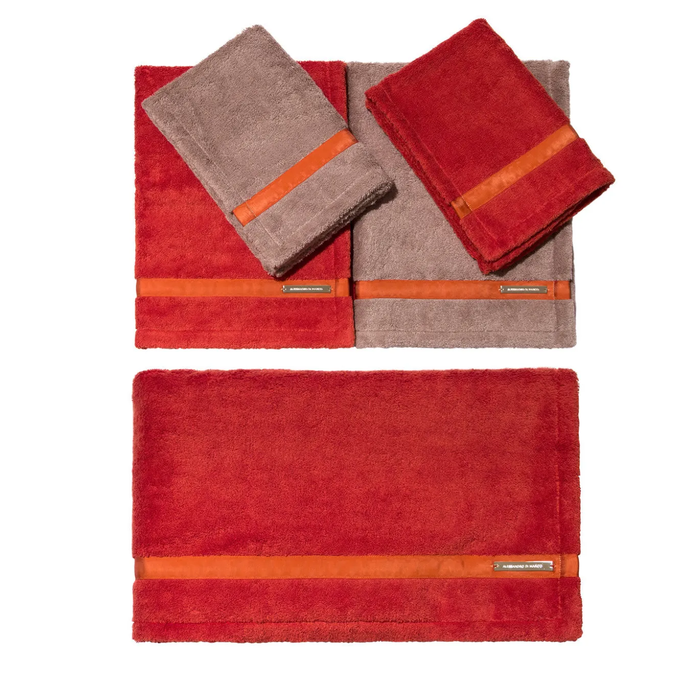 Set di asciugamani da bagno grandi - Arancione Beige