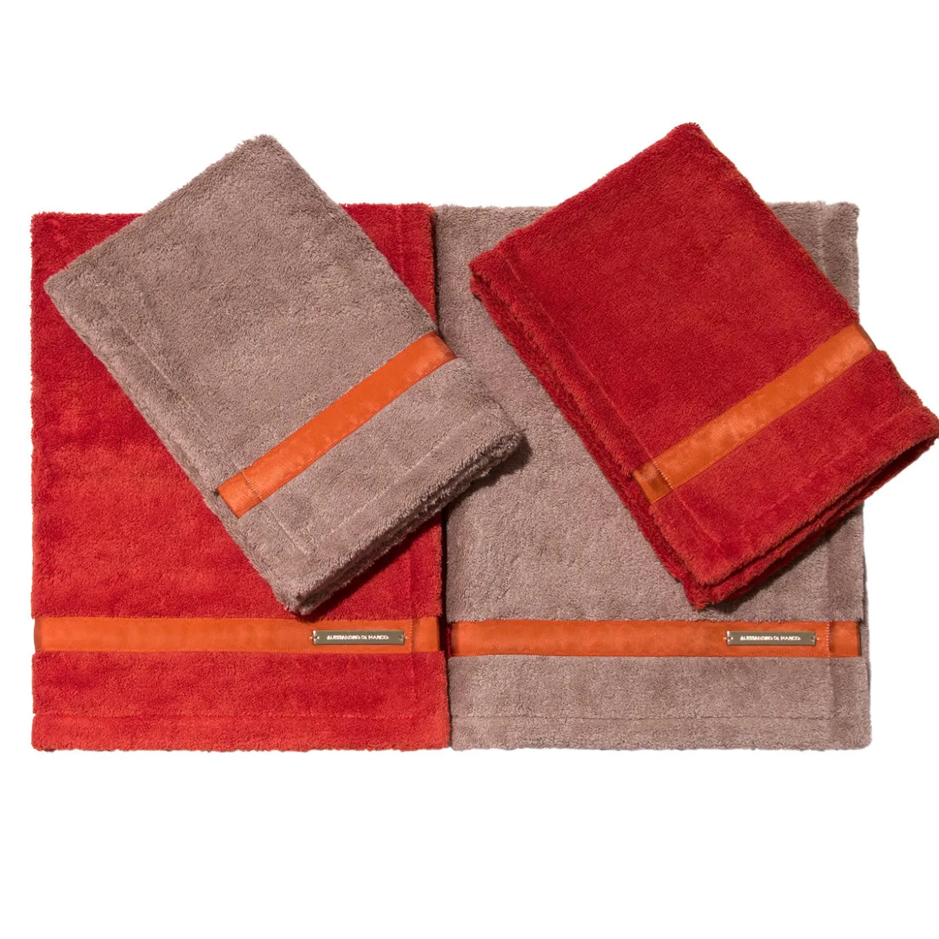 Set di asciugamani da bagno grandi - Arancione Beige