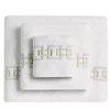 Set di Asciugamani Ricamati QENA in Cotone Spugna Bianco
