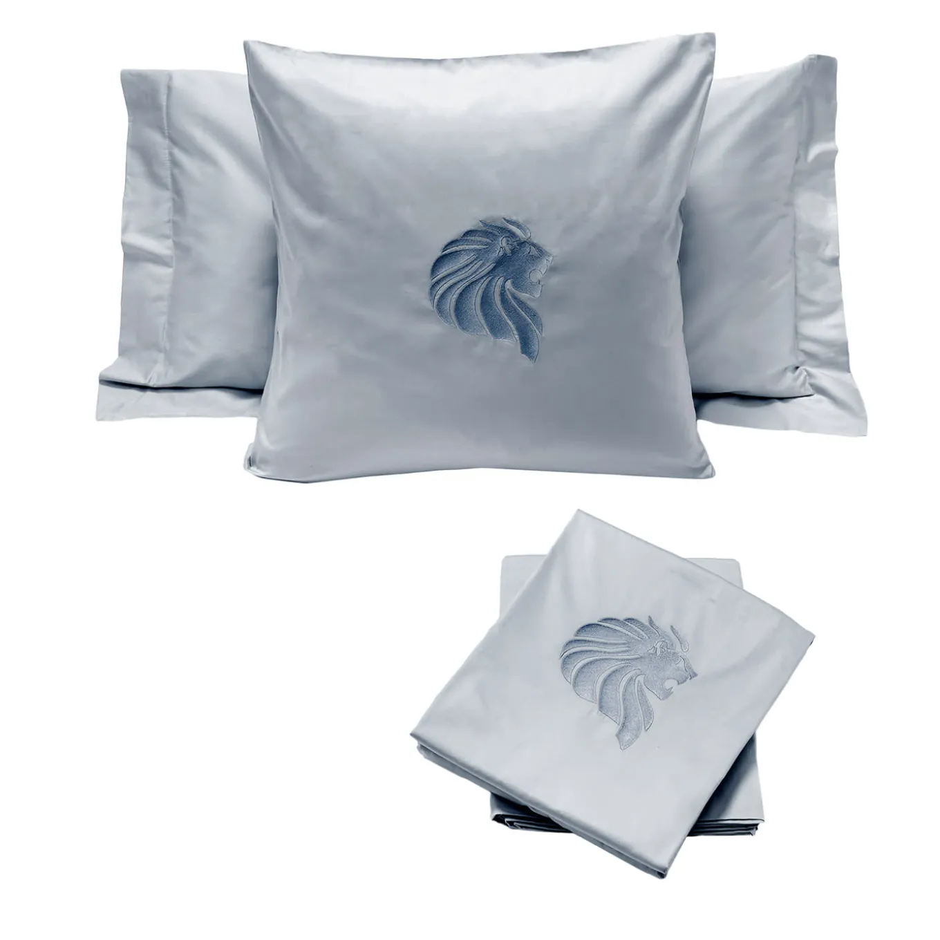 Set di biancheria da letto e cuscini blu chiaro #2