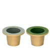 Set di due cachepot Pofi verde e azzurro