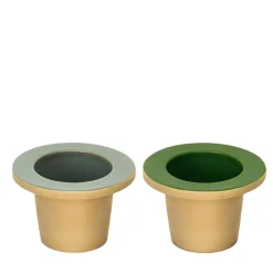 Set di due cachepot Pofi verde e azzurro