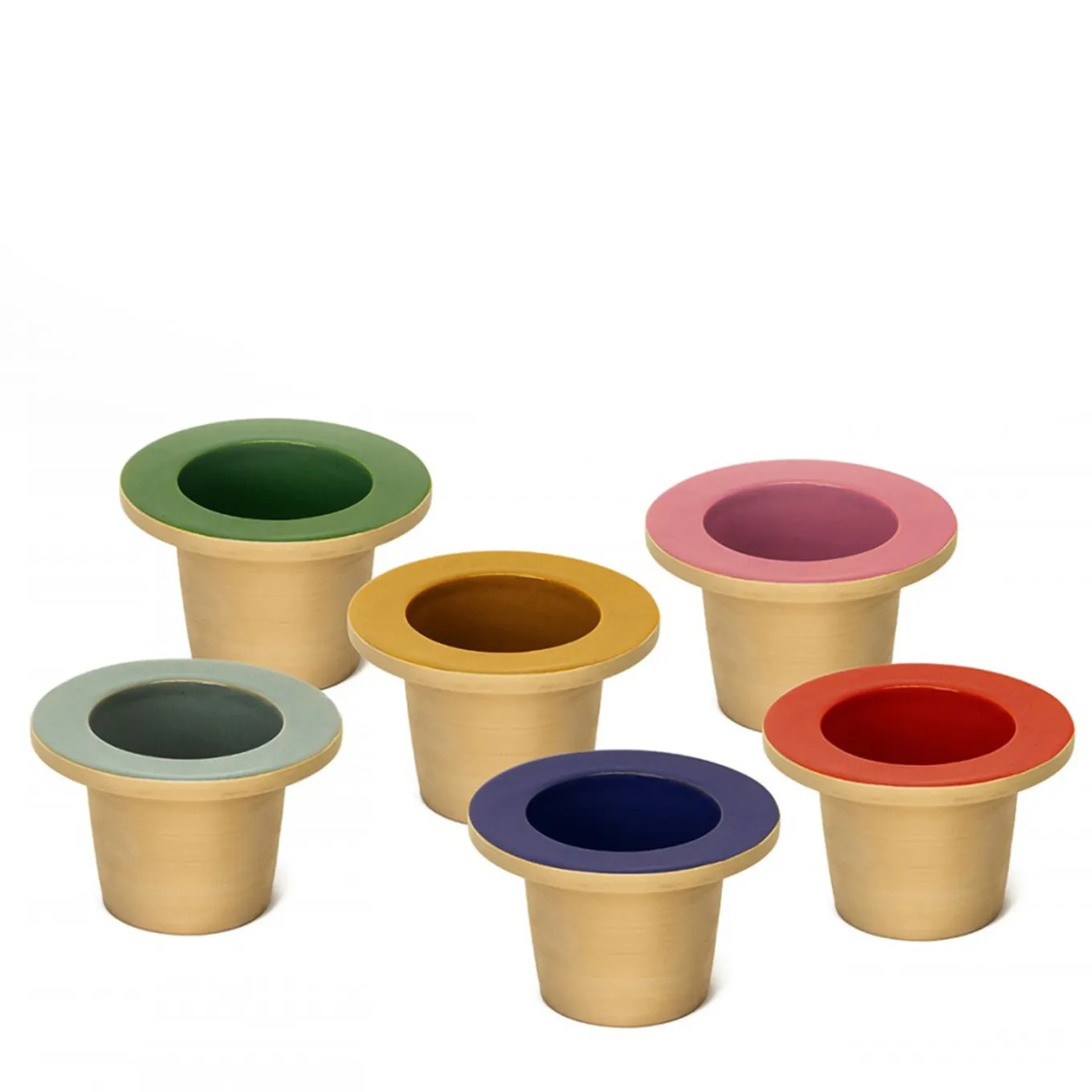 Set di due cachepot Pofi verde e azzurro