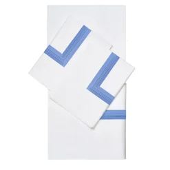 Set di lenzuola Plissè White & Country Blue US King