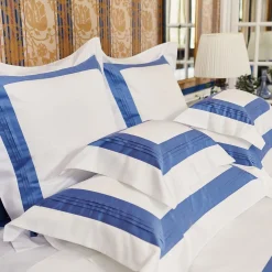 Set di lenzuola Plissè White & Country Blue US King