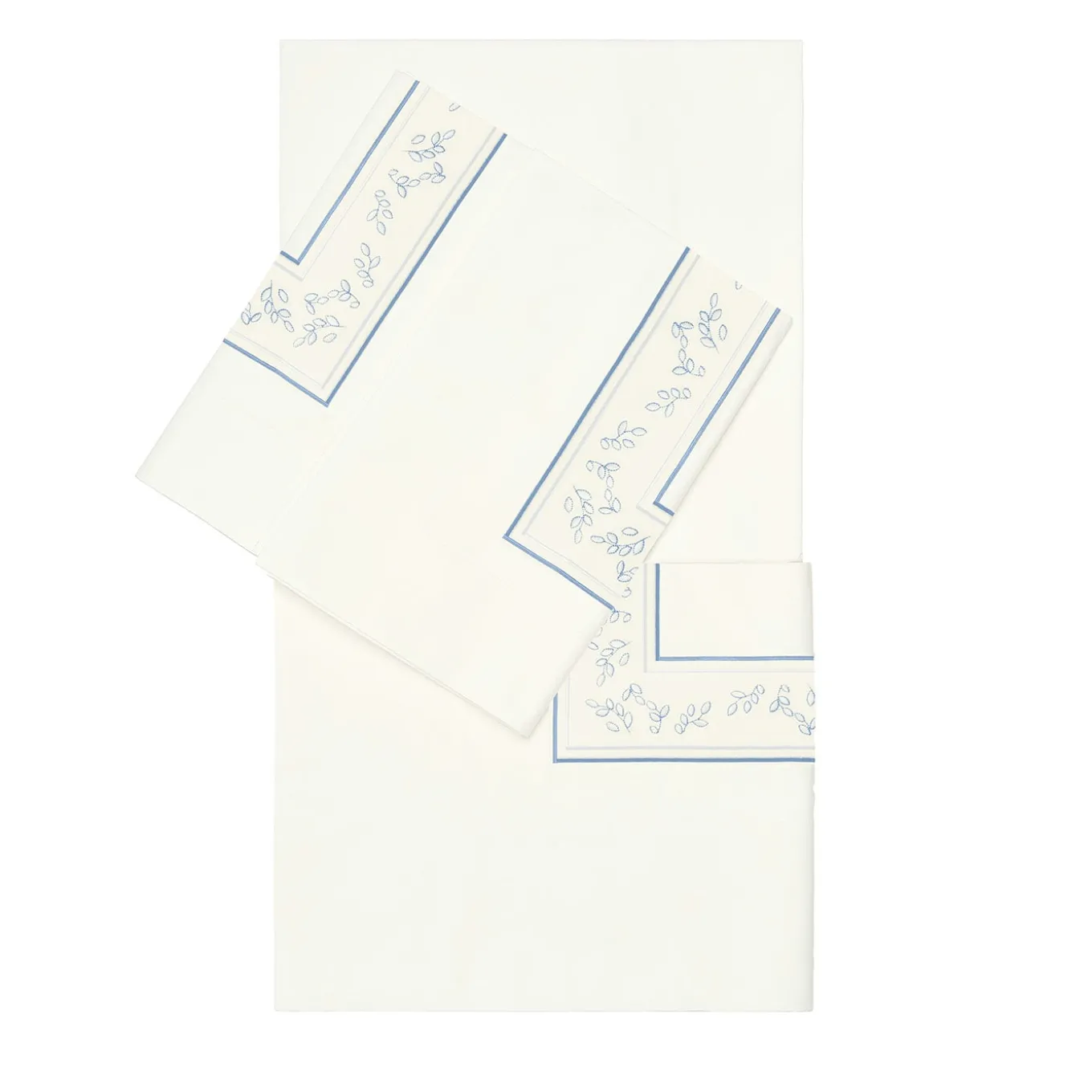 Set di lenzuola Roma Off White e Light Blue US King