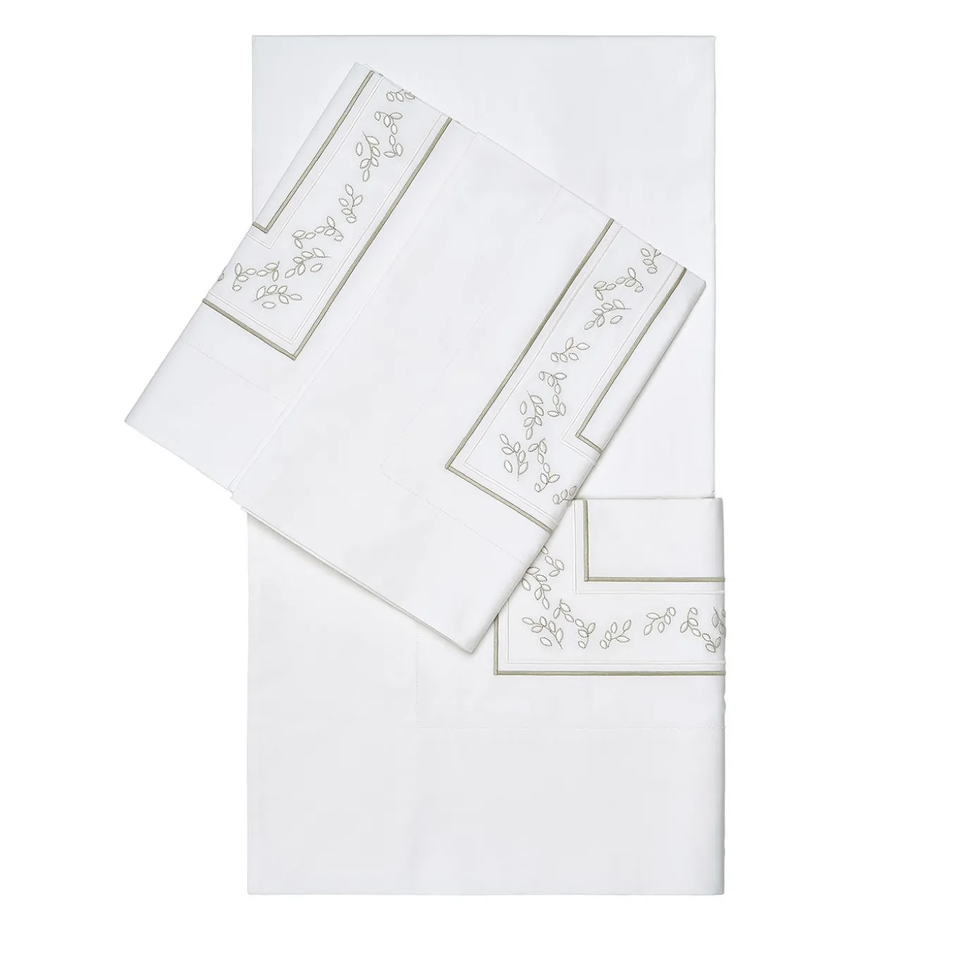 Set di lenzuola Roma White & Silver Olive US King
