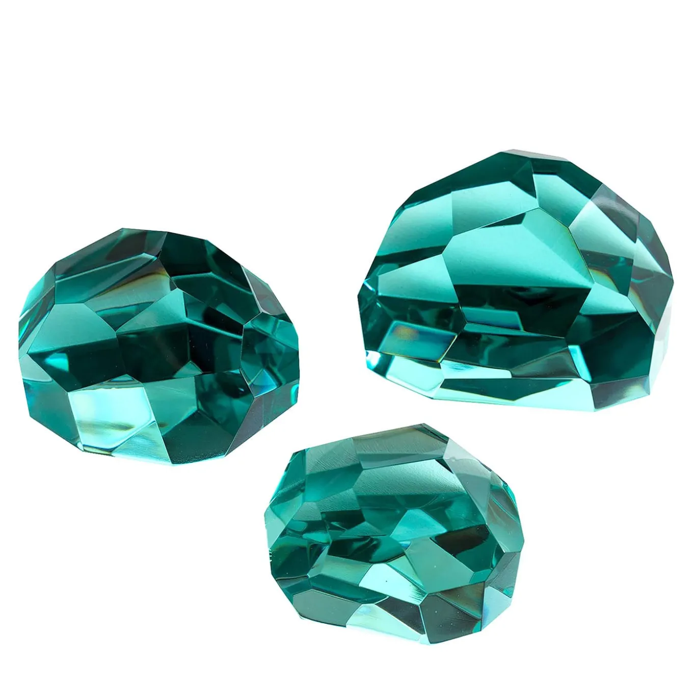 Set di tre sculture di cristallo Gems