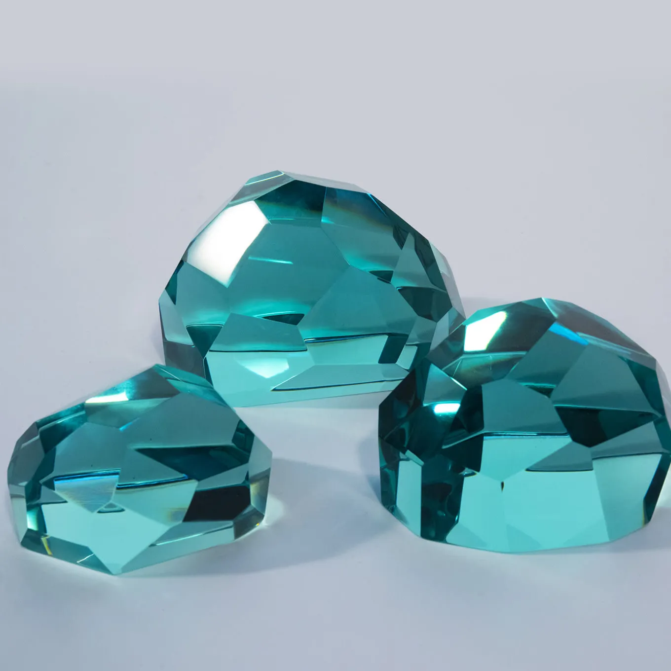 Set di tre sculture di cristallo Gems