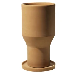 Set di vasi e sottovasi in terracotta Pila