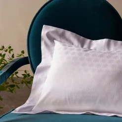Set lenzuola Komodo in raso di cotone jacquard bianco