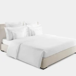 Set lenzuola Komodo in raso di cotone jacquard bianco