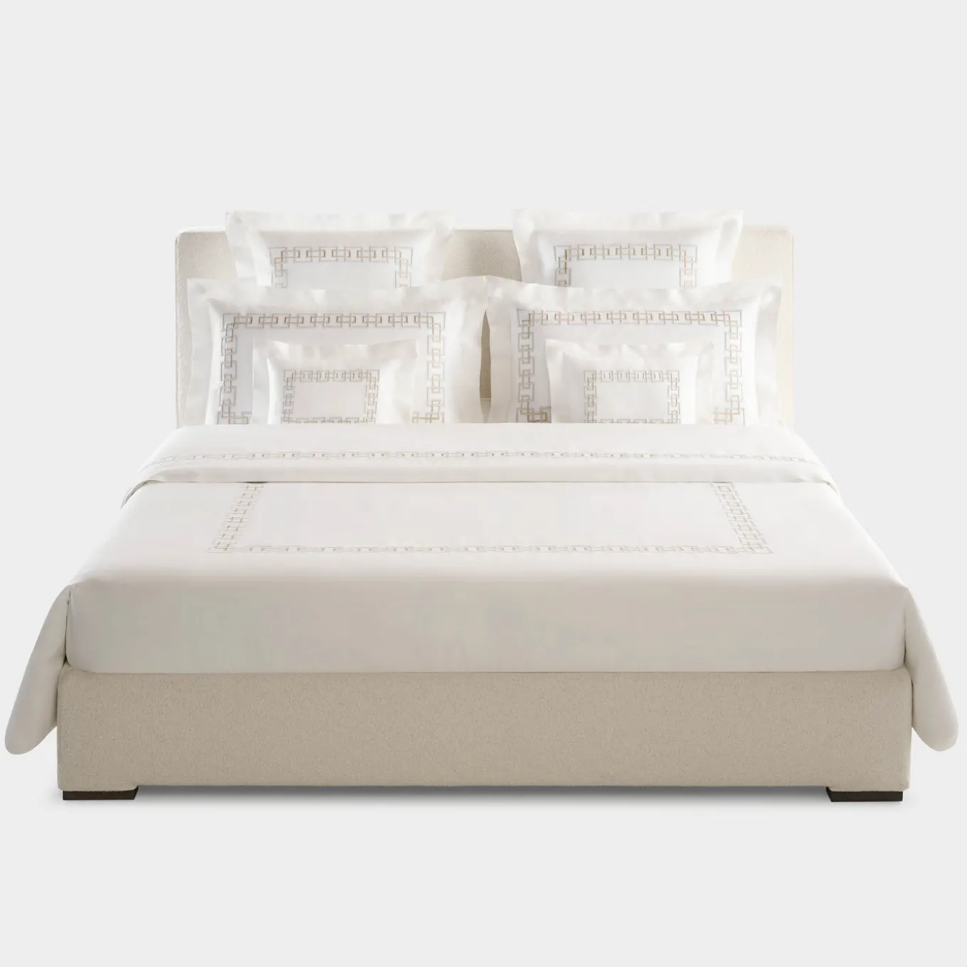 Set Lenzuola QENA ricamate in Cotone Percalle Bianco