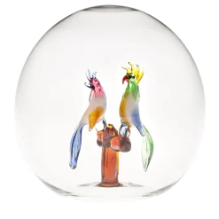 Sfera in Vetro Mini Oasis con Pappagalli