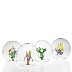 Sfera in Vetro Mini Oasis con Pappagalli